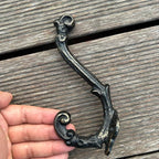 4 Pack Cast Iron Wall Hooks Antique Vintage Rustic Farmhouse Coat Hooks - Image 6