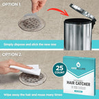 25 Pack Disposable Shower Drain Hair Catcher Mesh Stickers - Image 6