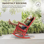 LUE BONA Outdoor Rocking Chairs Set of 2, HDPS Porch Rocker with High Back, Plastic Weather Resistant Rocking Chairs for Outdoor Indoor, Garden, Backyard, 350lb, Bright Red - Image 9