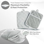 Casa Platino Heat Resistant Oven Mitts & Potholders, 4-Piece – Oven Mitts and - Image 3