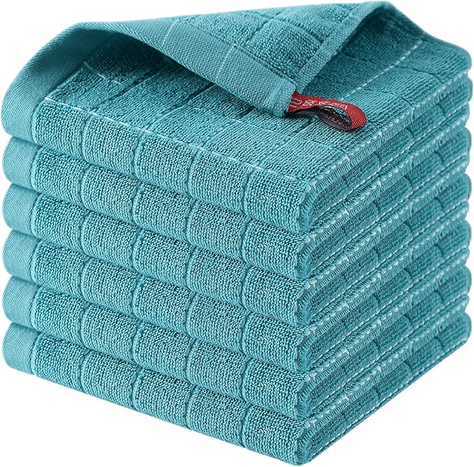Homaxy 100% Cotton Terry Kitchen Dish Cloths, Ultra Soft and Absorbent Dish by Homaxy