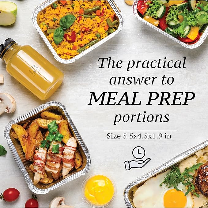 1 Lb Aluminum Pans with Lids, Disposable Baking Foil Containers, Takeout Food - Image 5