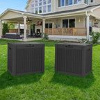 Outdoor Storage Box, Resin Deck Boxes Indoor and outdoor, Waterproof Storage Box Lockable Lid (Black, 35 Gallon-2 Pack) - Image 7