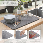 Large Stone Drying Mat with Bamboo Rack | 23.6” x 15.4” Diatomaceous Earth - Image 7
