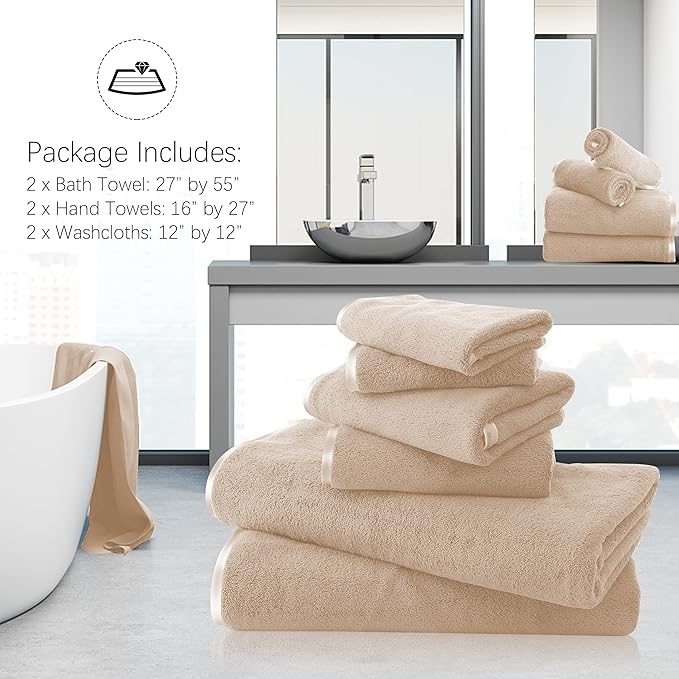 TENSTARS Luxury Silk Hemming Towel Set - Image 3