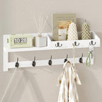 AMBIRD Wall Hooks with Shelf, 26.57 Inch Entryway Wood Coat Hooks by AMBIRD
