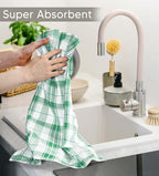 Utopia Towels Green & White Dish Towels 100% Ring Spun Cotton Highly Absorbent - Image 4