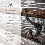 Rustic Cast Iron Coat Hooks Wall Mounted Farmhouse Decorative Wall Hooks - Image 8