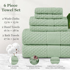 Simple&Opulence 6 Piece Luxury Towel Set, 100% Cotton Bathroom Towels - Image 4