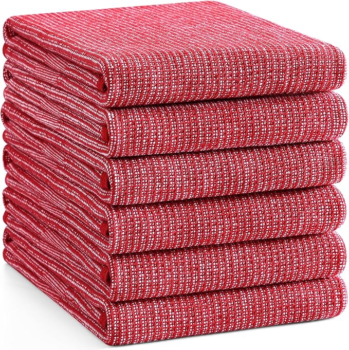 Homaxy Premium Kitchen Towels, Large Cotton Kitchen Hand Towels, Flat and Terry - Image 8