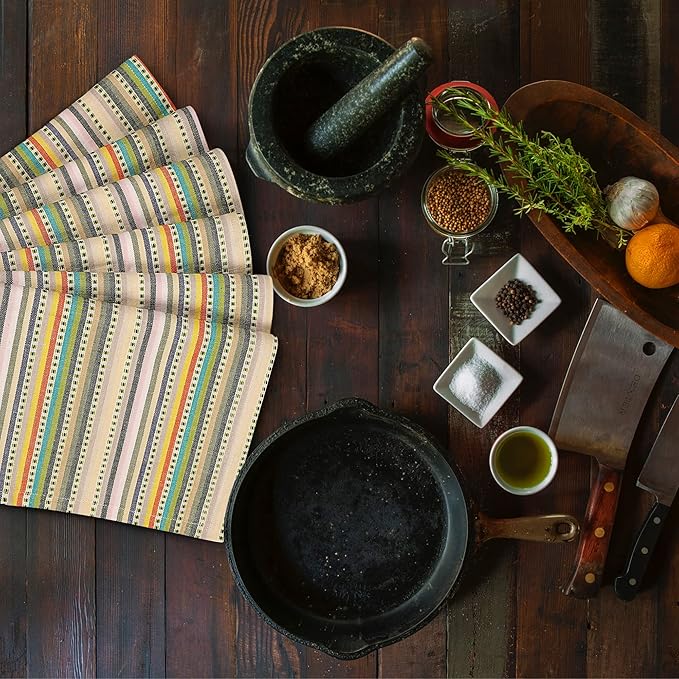 Urban Villa Kitchen Towels Beige Stripes Dish Towels - Image 6