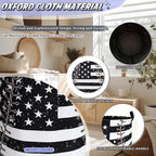 Baseball Textures Laundry Basket Foldable Oxford Cloth American Flag Laundry - Image 6
