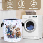 Highland Cow Laundry Basket Cattle Animal Foldable Oxford Cloth Funny Tote Bag - Image 7