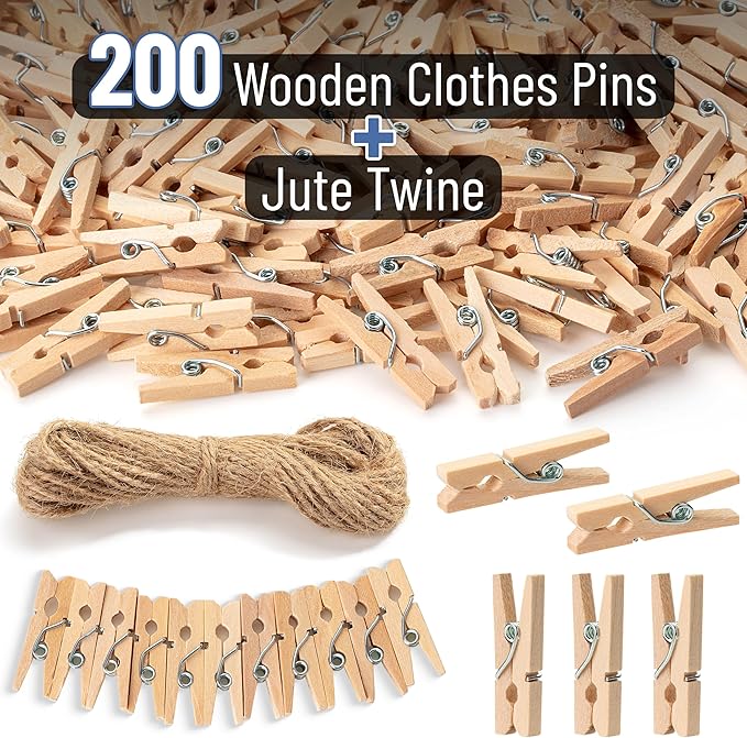 Mr. Pen- Wooden Clothes Pins for Craft, Natural Wood, 1 Inch, Mini Clothes Pins - Image 2