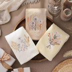 3 Pcs Boho Flowers Hand Towels Farmhouse Floral Brown Wildflowers Bathroom - Image 6