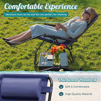 Homall Zero Gravity Chair Patio Folding Lawn Outdoor Lounge Gravity Camp Reclining Lounge Chair with Cup Holder Pillows for Poolside Backyard and Beach Set of 2 (Blue) - Image 5