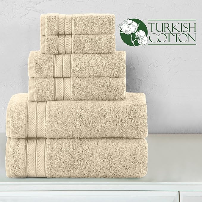 Elegant Comfort Luxury 6-Piece Towel Set, Premium Soft 100% Turkish Cotton - Image 5
