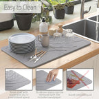 Large Stone Drying Mat with Bamboo Rack | 23.6” x 15.4” Diatomaceous Earth - Image 7