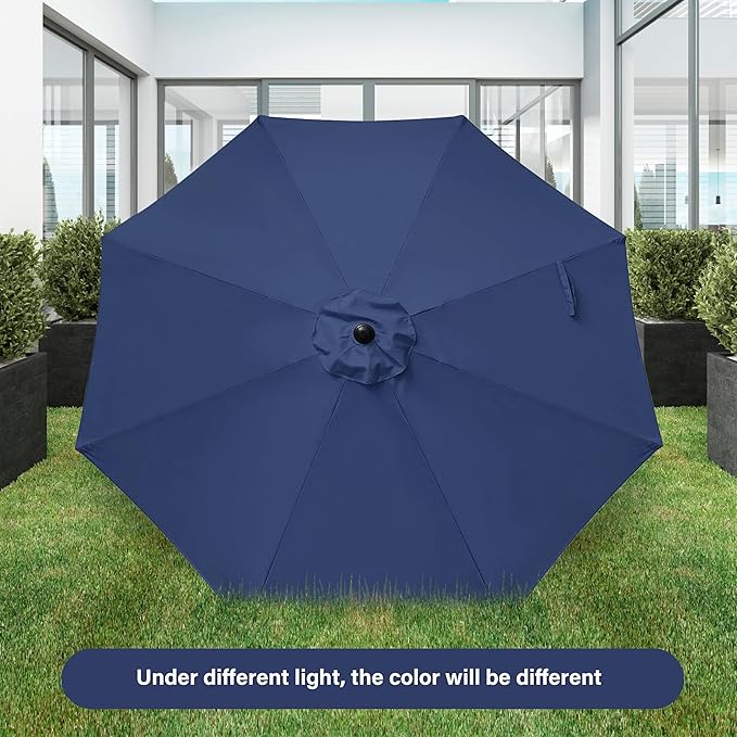Simple Deluxe 9' Patio Umbrella Outdoor Table Market Yard Umbrella with Push Button Tilt/Crank - Image 2