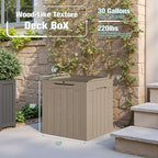 Devoko 30 Gallon Resin Deck Box 2 Pack Outdoor Indoor Waterproof Storage Box for Patio Furniture Pool Accessories Storage for Cushion Garden Tools (Light Brown, 2 Pack) - Image 7