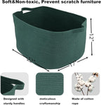 Large Rectangle Blankets Basket Living Room 22"x17"x12" Woven Cotton Rope - Image 2