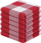 Homaxy 100% Cotton Waffle Weave Check Plaid Dish Cloths, 12 x 12 Inches by Homaxy