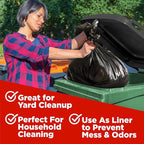 ToughBag 64-65 Gallon Trash Bags Heavy Duty, 50 x 48” Large Black Garbage Bags - Image 4