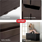 Keter Marvel Plus 71 Gallon Resin Outdoor Storage Box for Patio, Balcony & Garden – Weather‑Resistant Deck Box for Cushions, Pillows, Pool Floats & Tools, Brown - Image 5