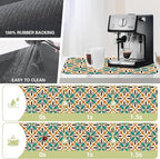 Dish Drying Mat Abstract Floral Kitchen Mat 12"x19" Bsorbent Coffee Maker Mat - Image 3