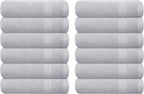 GLAMBURG Ultra Soft 12-Piece Washcloths Set 13x13-100% Ringspun Cotton by GLAMBURG