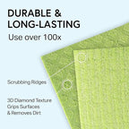 Swedish Wholesale Dishcloths Reusable 8" x 7" Sponge Cloths, Bulk 10 Pack of - Image 3