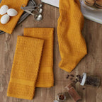 DII Basic Terry Collection Waffle Dishtowel Set, Solid Honey Gold, 4 Piece - Image 5