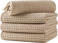 Microfiber Waffle Hand Towels, 4 Pieces, Fast Drying, Lint Free 430 GSM by Unknown