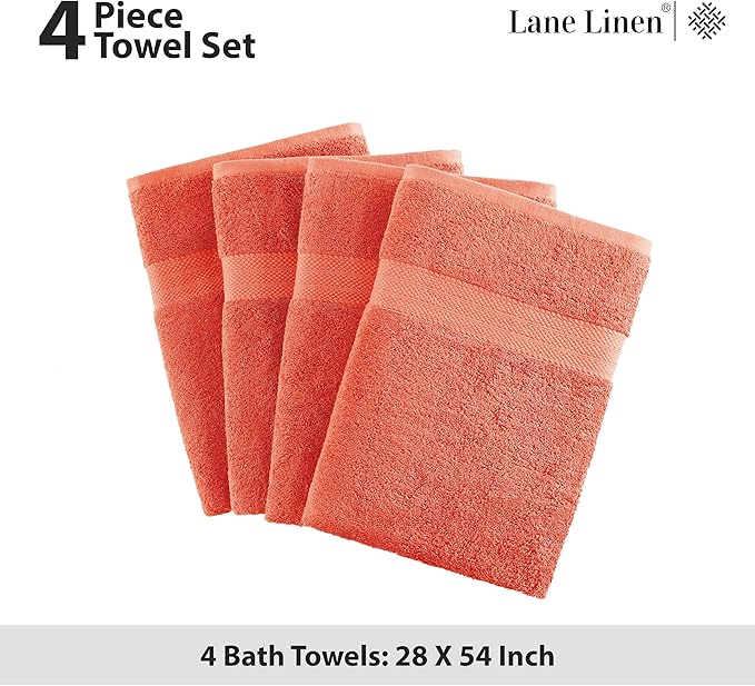 LANE LINEN 100% Ring Spun Cotton Bath Towels - Image 5
