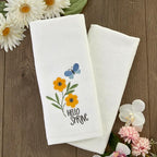 SKL Home Hello Spring Flowers 100% Cotton 3D Embroidered 2pc Hand Towel Set - Image 2