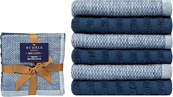 Bumble Premium Dish Cloths 13"x13" | 100% Natural Ring Spun Cotton | 400 GSM | - Image 2