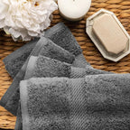 SUPERIOR Egyptian Cotton Pile Hand Towel Set of 4, Ultra Soft Luxury Towels - Image 4