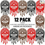 Chemical Guys Car Fresheners, Hanging Air Fresheners, Variety Scent Pack 12 Pack by ChemicalGuys