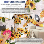 Vintage Sunflowers Laundry Basket Oxford Cloth Foldable Yellow Floral Laundry - Image 8