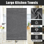Homaxy Premium Kitchen Towels, Large Cotton Kitchen Hand Towels, Flat and Terry - Image 9
