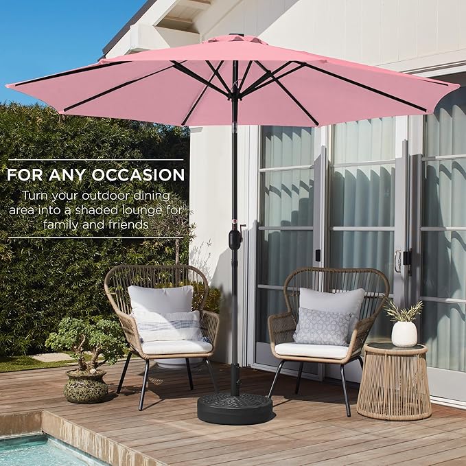 Best Choice Products 10ft Outdoor Table Compatible Steel Polyester Market Patio Umbrella w/Crank and Easy Push Button Tilt - Image 3