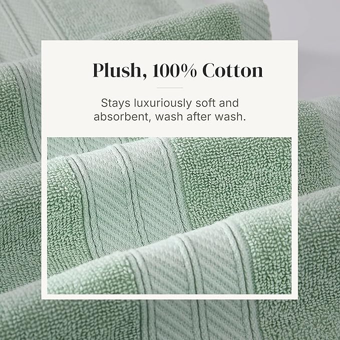 Modern Threads Trefoil Filigree 6-Piece 100% Cotton Towel Set – Reversible Yarn - Image 5