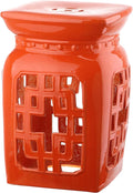 Safavieh Beijing Filigree Ceramic Decorative Garden Stool, Orange by SAFAVIEH
