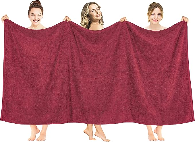 American Soft Linen 100% Cotton 600 GSM Turkish 40x80 Oversized Bath Towel Sheet by AmericanSoftLinen