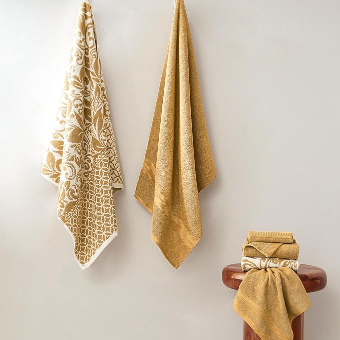 Modern Threads Trefoil Filigree 6-Piece 100% Cotton Towel Set – Reversible Yarn - Image 2