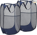 2 Pack Laundry Hamper, Foldable Mesh Popup Laundry Basket by LVXINLI
