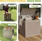 31 Gallon Outdoor Storage Box Weather Resistant UV Protection Waterproof Resin Deck Box for Garden, Patio, Porch, Delivery(Rattan Beige) - Image 6