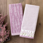 SKL Home Lavender Border 100% Cotton Jacquard 2pc Hand Towel Set, Embroidered & - Image 5