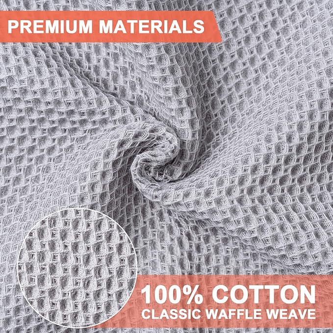 BOOMIBOO 6-Pack Kitchen Dish Cloths, 100% Cotton Waffle Weave, Ultra Soft - Image 3