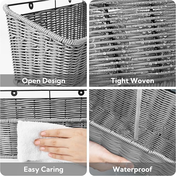 GRANNY SAYS Wicker Hanging Basket, 2 Pack Storage Baskets - Image 4